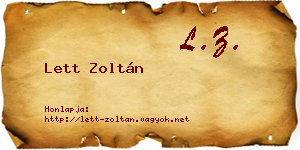 Lett Zoltán névjegykártya