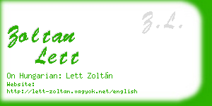 zoltan lett business card